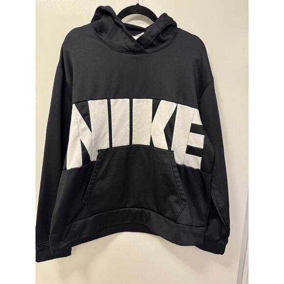 Nike Therma Fit Starting 5 Men’s Size XL Black Fleece Lined Graphic Logo Hoodie - Picture 2 of 6